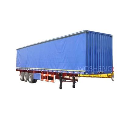 Wosheng personalizado 3 ejes 40ft 45ft cortina lateral semirremolque con lonas impermeables de PVC