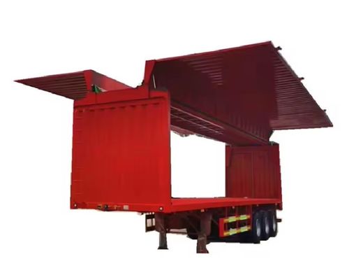 3 ejes 40 pies Semi remolque Cargo remolque Wing Van con 9.00-22.5 Rim y 12R22.5 neumáticos