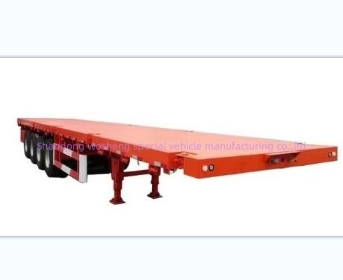 Altura de la viga principal 0,5 m 3 semirremolque de eje plano para el transporte de contenedores de 20 pies 40 pies
