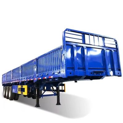 Semirremolque de acero para el transporte de mercancías a granel con pared lateral y suspensión mecánica