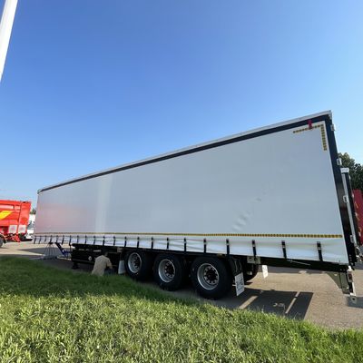 Semirremolques Blanco 40ft 45ft 3 Ejes Cortina lateral con suspensión neumática y WABCO-ABS
