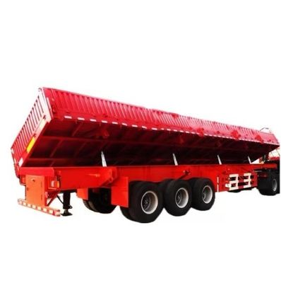 Vender directamente Tri-Axle elevador hidráulico lateral tirador lateral descarga semi-remolque con diseño