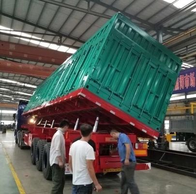 3 ejes de caída lateral, tirador de descarga, semirremolque con tren de aterrizaje de 28 toneladas y personalización