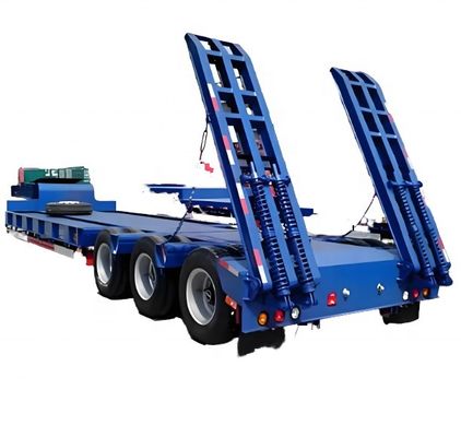60T Max Carga útil Q345B/T700L Remolque de camión de lecho bajo para excavadoras y maquinaria duradera