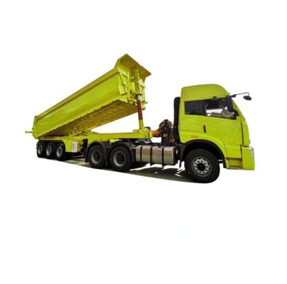 Trailer de camión WS de aluminio de tres ejes hidráulico de grano trasero de descarga de basura Semi camiones de remolque