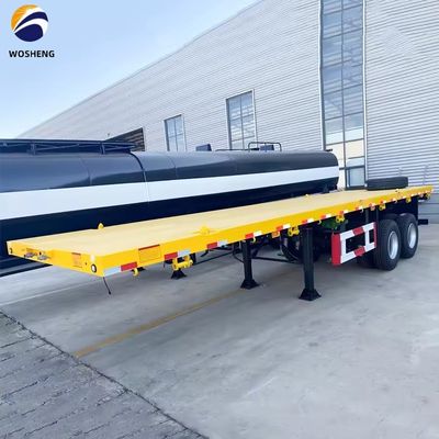 Semirremolque de piso plano de 3 ejes y 4 ejes de 20 pies 40 pies para el transporte seguro y sin problemas de contenedores