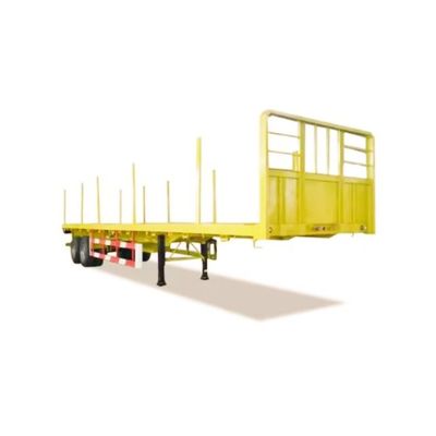 Remolque de camión de cama plana Wosheng con 3.5 &quot;90mm King Pin y 28t Heavy Duty Landing Gear
