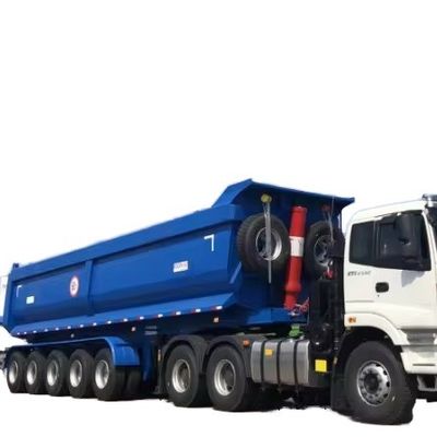 40 a 80 toneladas de acero inoxidable 3 ejes trasero semi remolque para la construcción pesada