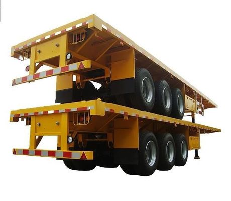 Tamaño y color personalizados 3 4 Contenedor de ejes Flatbed Flat Semi trailer para camión