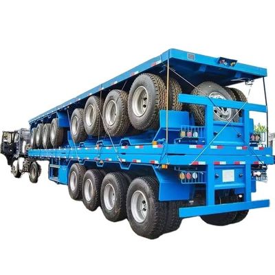 Trailer de plataforma plana de trabajo pesado con carga útil máxima de 30000 kg y haz principal Q345b