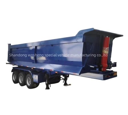 Trabajo pesado 3/4/5 Ejes de acero inoxidable hidráulico trasero de descarga Semi remolque