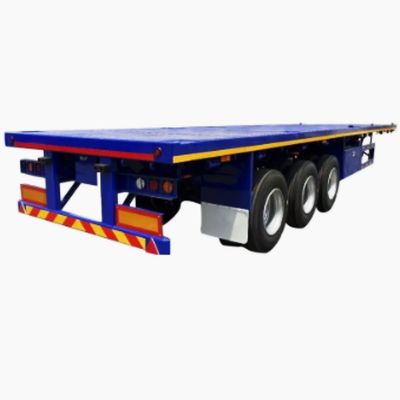 Transporte de contenedores Tri eje 20ft 40 pies semirremolque de cama plana para remolque de camión