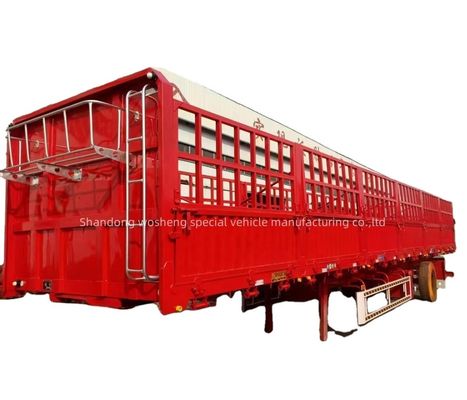 Q345B viga principal 3/4 eje 7.5 toneladas 12.4m cerca lateral semirremolque para la personalización de camiones