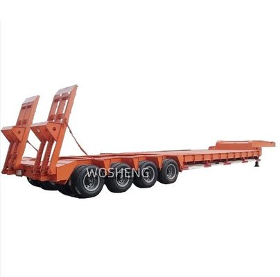30TON/60TON/80TON/100TON Semirremolque de lecho bajo con diseño de cuello de ganso y alta carga útil