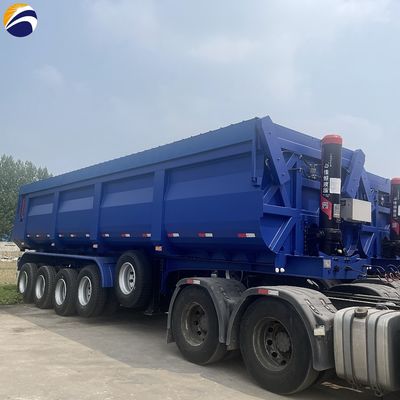 Triaxil en forma de U hidráulico trasero tirador de basura semi camiones remolque para el transporte