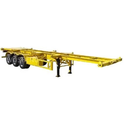 Suspensión mecánica Wosheng 3 Eje 20FT 40FT Contenedor Chasis Esqueleto Semirremolque