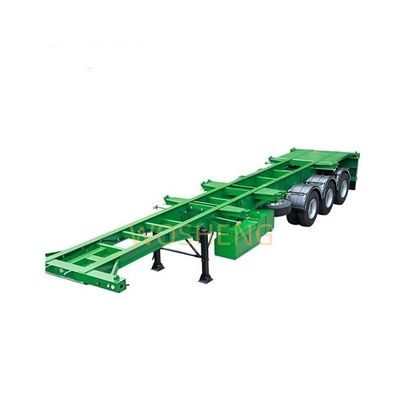 Wosheng estilo 3 semi-remolque de eje esqueleto remolque de camión para contenedores verdes de 20FT 40FT