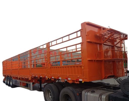 Wosheng 40-100ton Utility Pared lateral abierta de ganado Venta de vegetales Remolque de camión con tirón