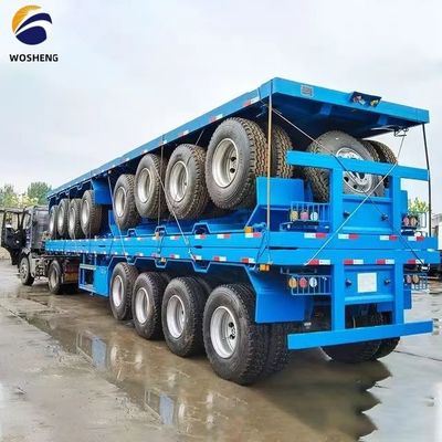 Semirremolque de 3 ejes de madera o contenedor 20T-80T con semirremolque plano de 2 o 3,5 pulgadas