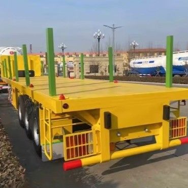 Semi remolque de columna lateral desmontable 3/4/5 Eje ideal para el transporte de contenedores de madera