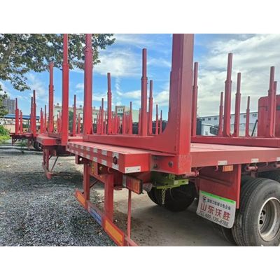 Logs de transporte y rebar con nuestra 3 Ejes de madera de cama plana Semi-remolque King Pin Opciones