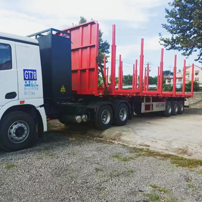 Semirremolque de piso plano de 3 ejes 4 ejes 5 para el transporte de madera y madera
