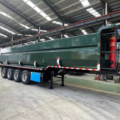 Semi remolque trasero de descarga de 3 ejes FUWA/Wosheng 40-60tons CBM remolque de remolque de remolque