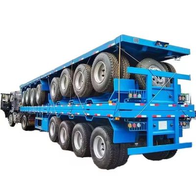 Semiremolque de cama plana para el transporte de contenedores 3 ejes neumático 12R22.5 12400*2610*1550mm