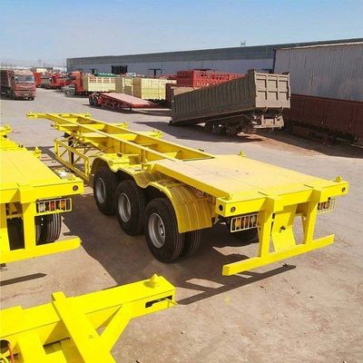 Carga útil máxima de 50 toneladas 3 ejes 20FT 40FT chasis de contenedores esqueleto semi remolque de camión