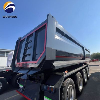 Trailers para camiones de descarga traseros de acero de 3 ejes y 4 ejes para construcción
