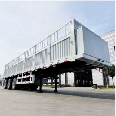 3 Ejes 60 100 toneladas Transporte Agricultura Carga Materiales de construcción Valla Semi remolque de arriba- acero
