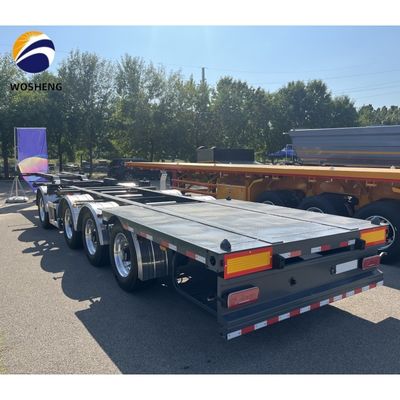 4 Ejes Contenedor de envío Remolque esqueleto para el transporte de contenedores de color personalizado