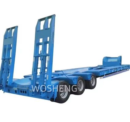 Remolque de contenedores de lecho bajo para cargas de 40T-100T 13/16/20 toneladas Eje Q345B / T700 viga de acero