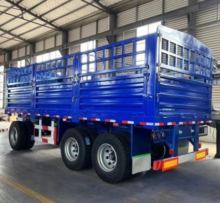 Q345 Remolque de barra de tracción de 2 ejes de acero al carbono 3 ejes con capacidad de 30 toneladas y pared lateral