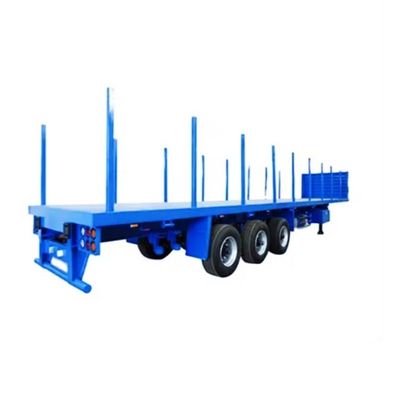 Q345b viga principal 3 ejes 20ft 40ft Contenedor de transporte 60-100 toneladas cama plana camión de cama plana semirremolque