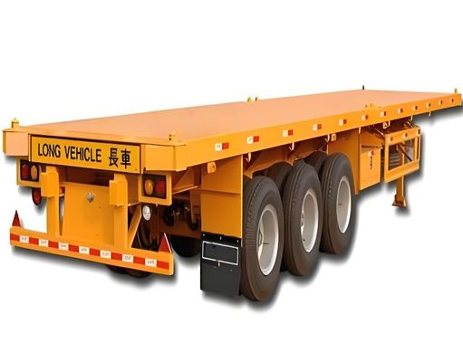 Semi remolque de cama plana con capacidad de 20-80 toneladas en 2/3/4 ejes de 14M para remolque de 40 pies