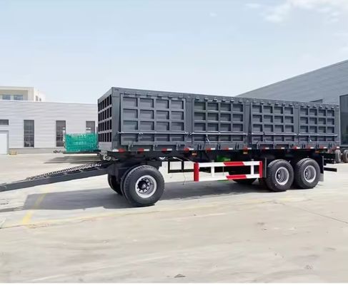 Barras de tiro de 3 ejes, descarga lateral, remolque completo de 40 a 100 toneladas, remolque Dolly, remolque de camión completo