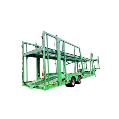 Semiremolque de dos pisos con rampa y dispositivo hidráulico para el transporte de vehículos