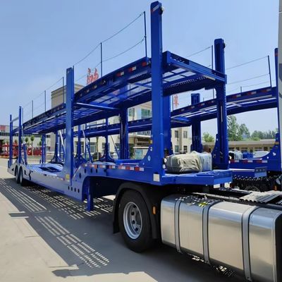 Carga útil máxima 30000 kg Semiremolques de acero por tierra de dos pisos para el transporte de camiones