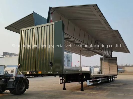 Wosheng 3 Ejes Logística Van Semi-remolque con 12R22.5 neumáticos y ejes 13T/16T