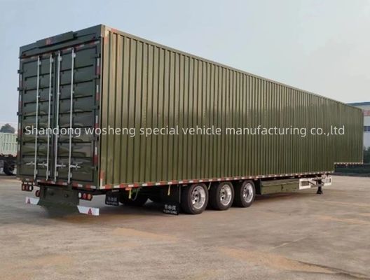 Wosheng 3 Ejes Logística Van Semi-remolque con 12R22.5 neumáticos y ejes 13T/16T