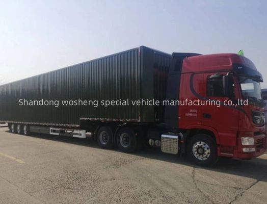 Wosheng 3 Ejes Logística Van Semi-remolque con 12R22.5 neumáticos y ejes 13T/16T