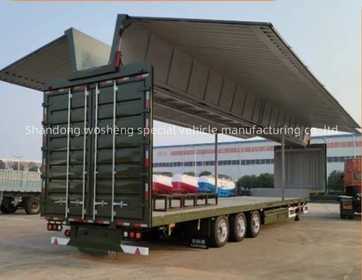 Wosheng 3 Ejes Logística Van Semi-remolque con 12R22.5 neumáticos y ejes 13T/16T