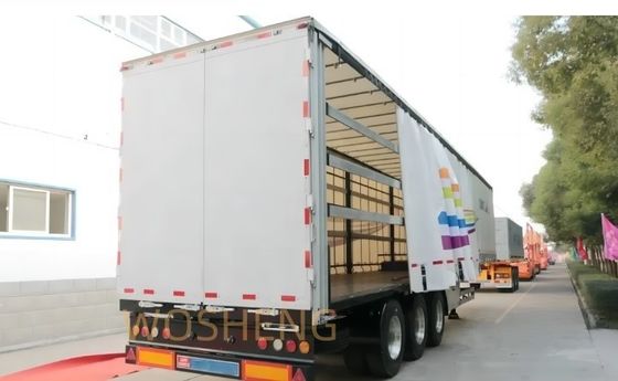 Wosheng 3 Ejes 40FT 45FT PVC de lona de cortina lateral semirremolque con sistema de suspensión