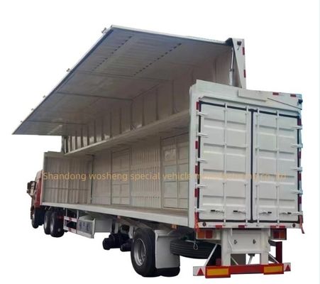 3 Ejes 30/40tons Logística Van Semi remolque con sistema de suspensión de acero caja abierta