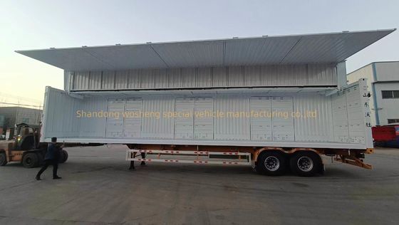 3 Ejes 30/40tons Logística Van Semi remolque con sistema de suspensión de acero caja abierta