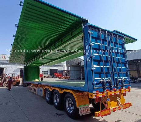 Semi-remolque de furgoneta abierta de 3 ejes personalizable para transporte logístico de 30/40 toneladas