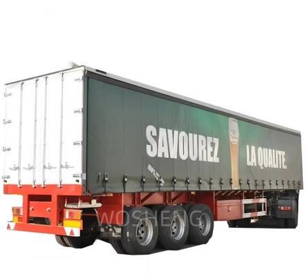 Wosheng 3 Ejes 40ft 45ft PVC cortina de lonas Sider Semi remolque con suspensión de aire