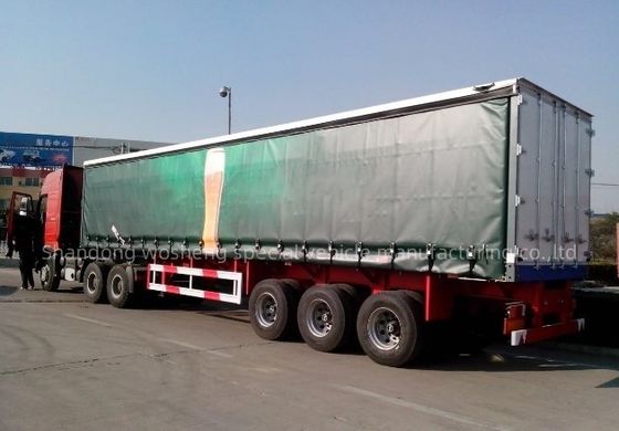 Wosheng 3 Ejes 40ft 45ft PVC cortina de lonas Sider Semi remolque con suspensión de aire