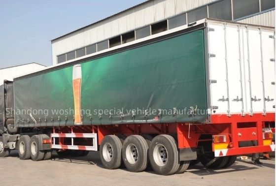 Wosheng 3 Ejes 40ft 45ft PVC cortina de lonas Sider Semi remolque con suspensión de aire